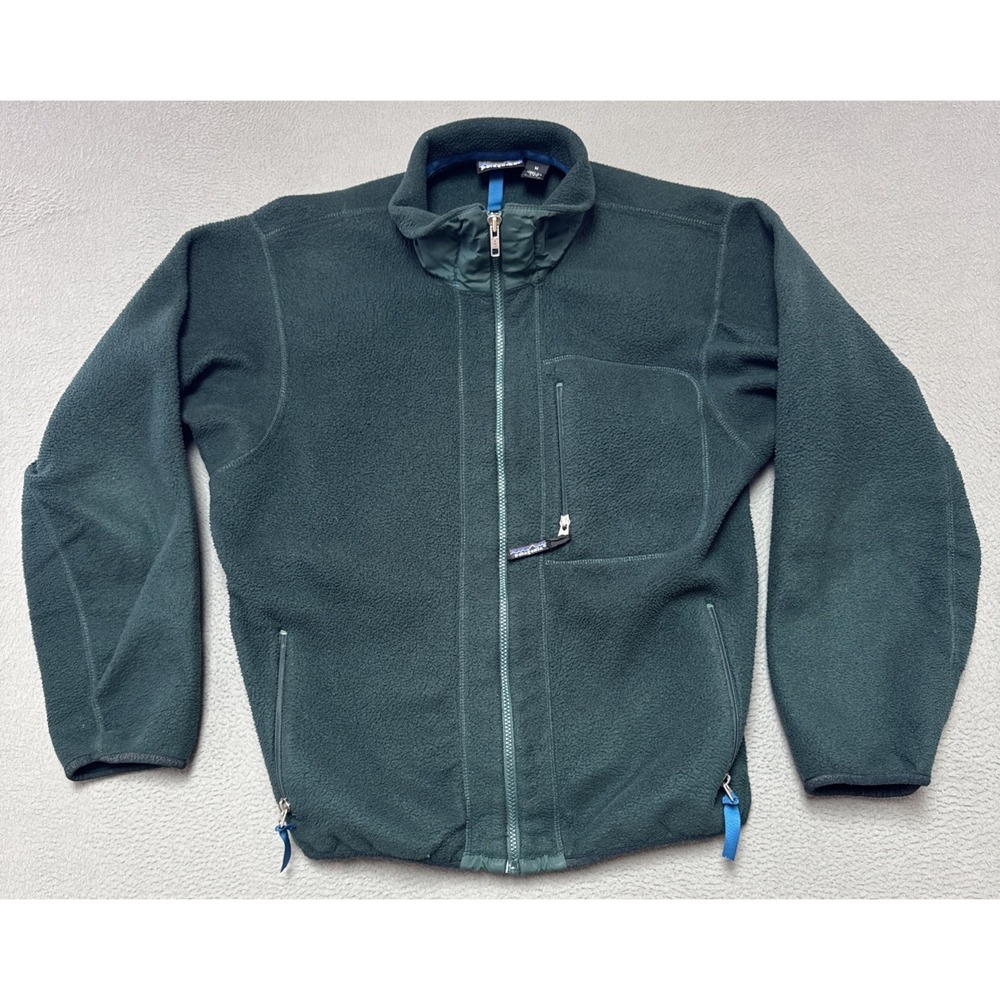 VTG Patagonia Synchilla Mens Green Full Zip Fleece Jacket USA 90s Y2K Retro Sz M